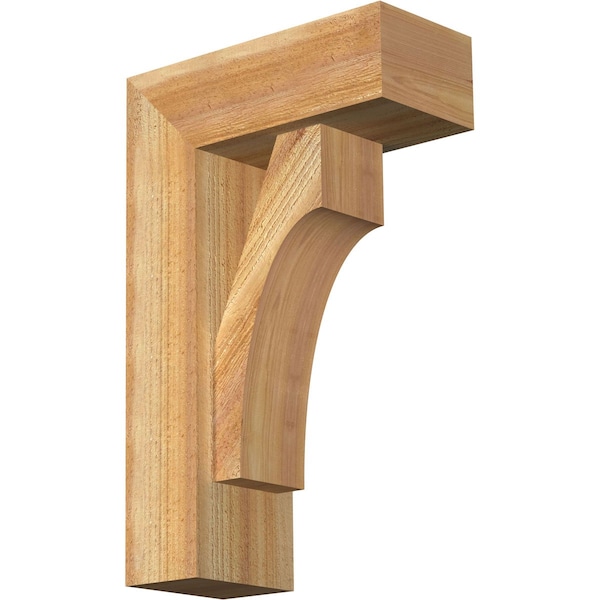 Ekena Millwork Westlake Block Rough Sawn Bracket w/ Offset Brace, Western Red Cedar, 6"W x 14"D x 22"H BKT0604X14X22WTL05RWR - main